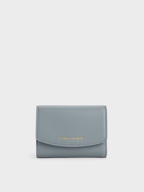 Briony Curved Flap Wallet, Smoky Blue, hi-res
