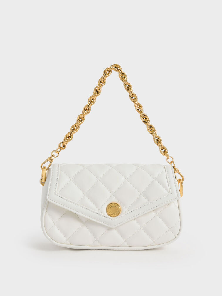 Este Chain Handle Bag, White, hi-res