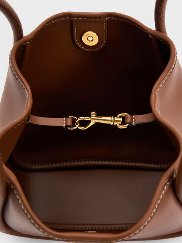 Mini Lyla Tubular Tote Bag, Chocolate, hi-res