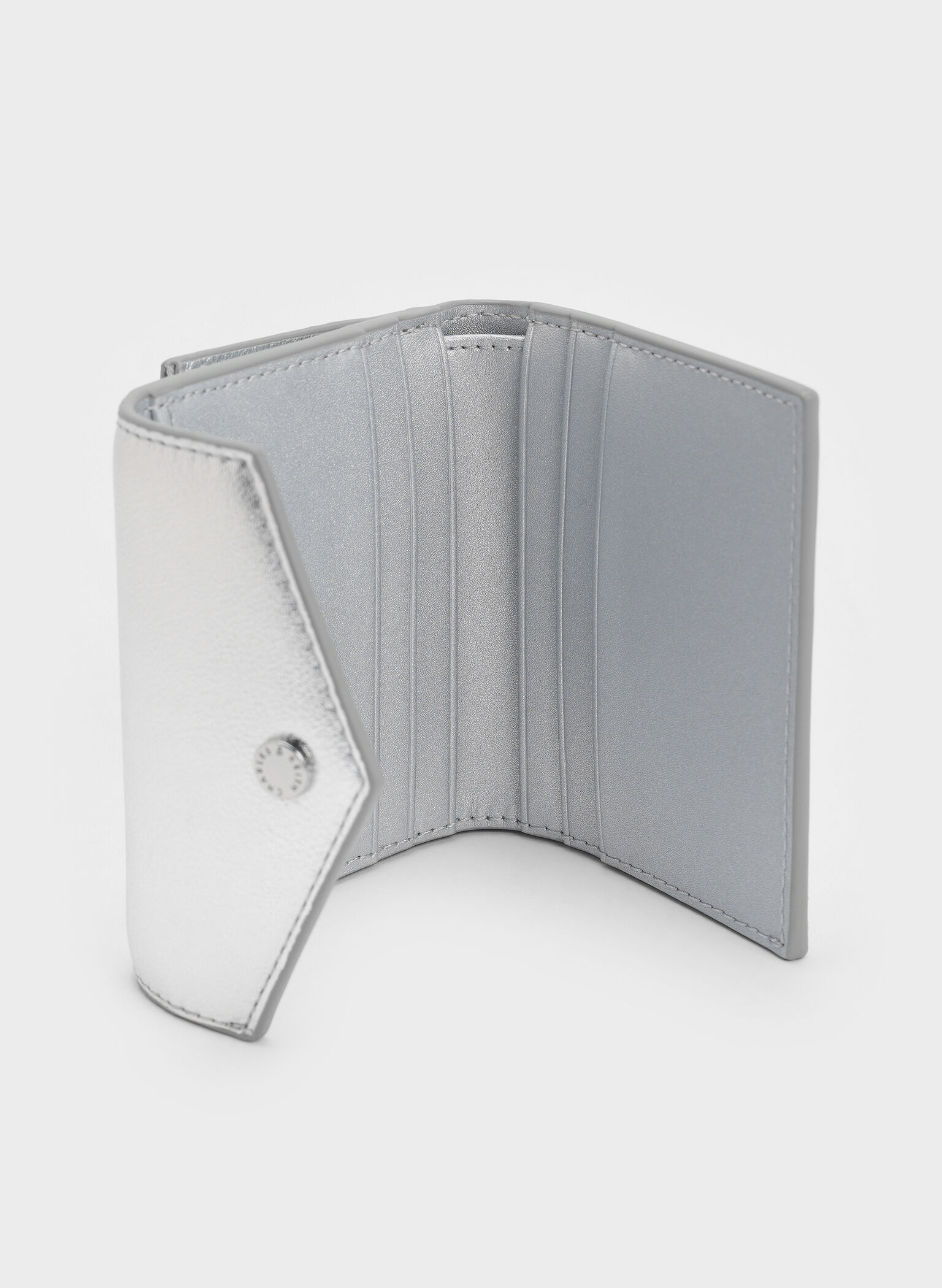 Marlowe Metallic Short Envelope Wallet, Silver, hi-res