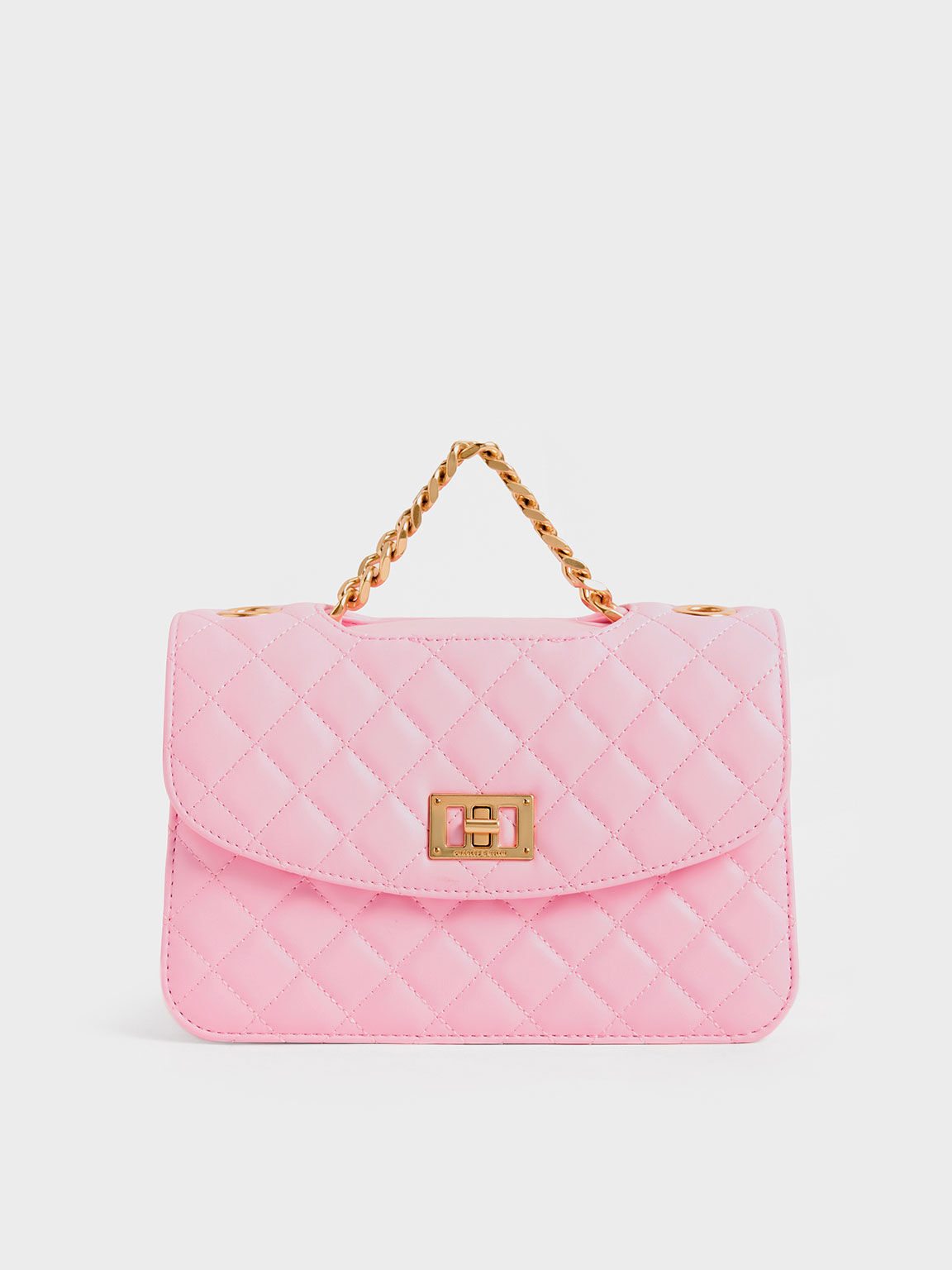 Quilted Clutch, Pink, hi-res