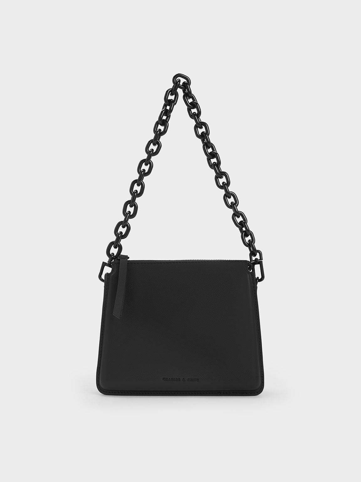Black Camelia Trapeze Crossbody Bag CHARLES KEITH US