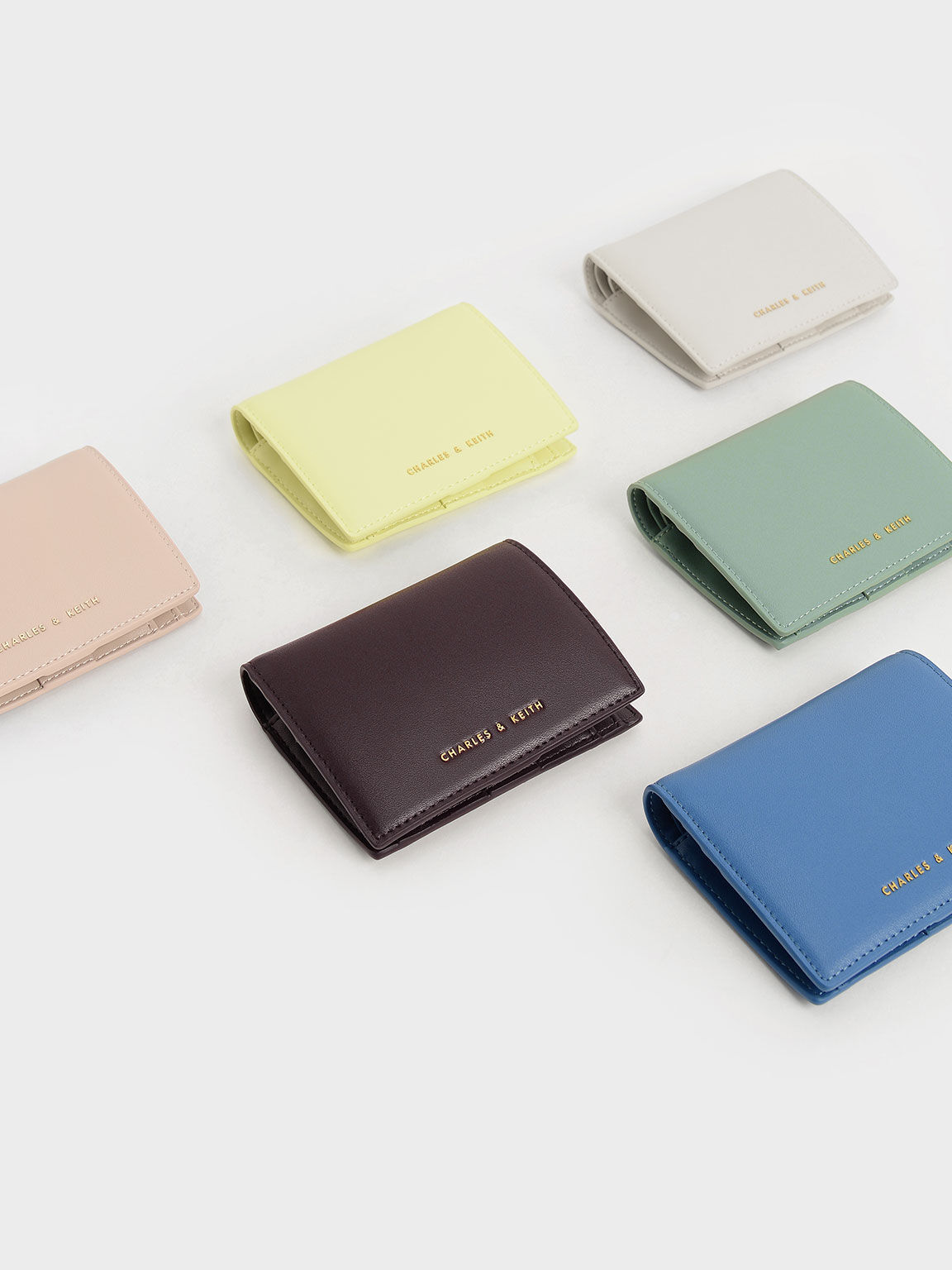 Evelynn Snap Button Mini Wallet, Light Grey, hi-res