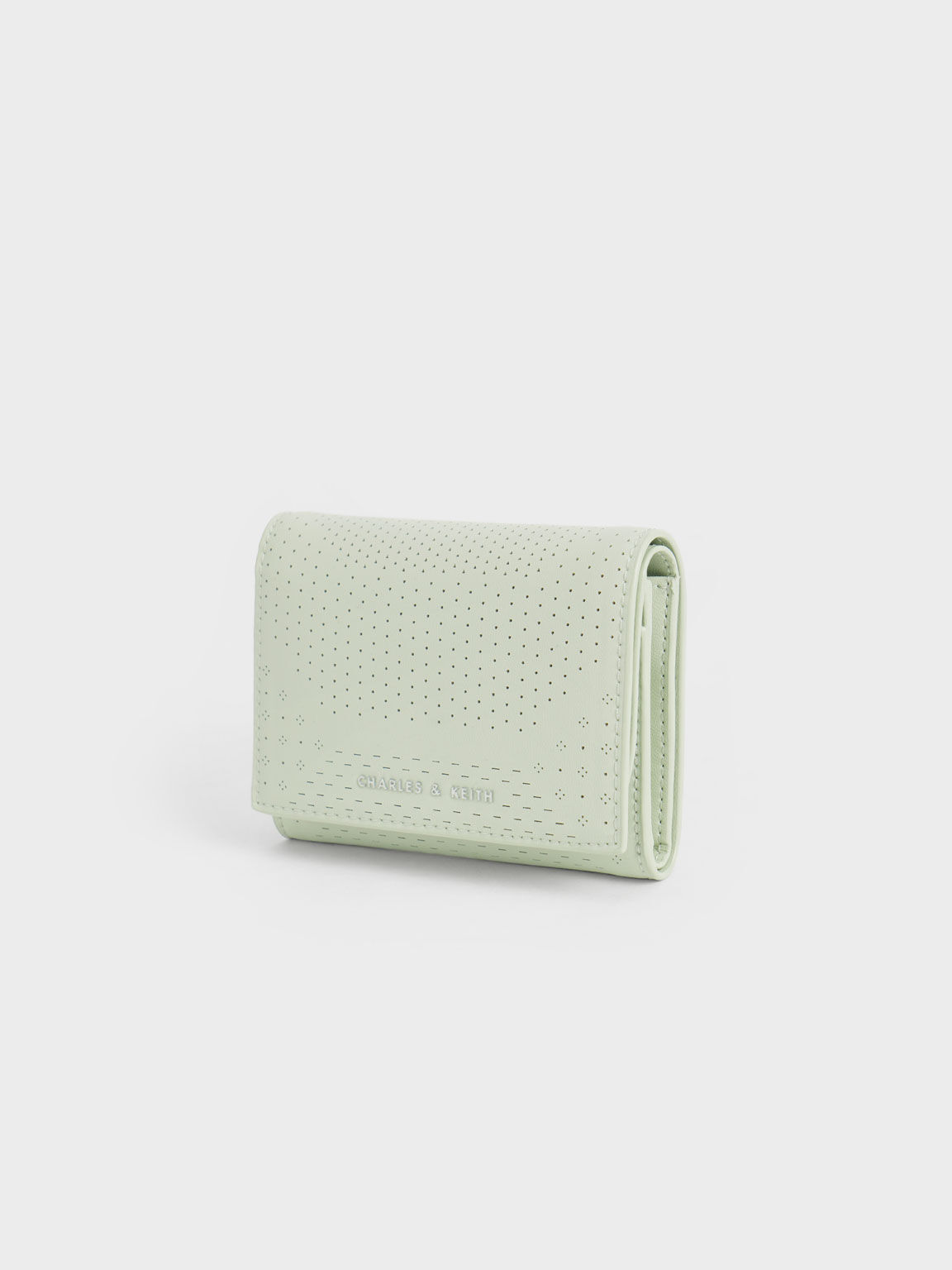 Lorain Perforated Wallet, Mint Green, hi-res