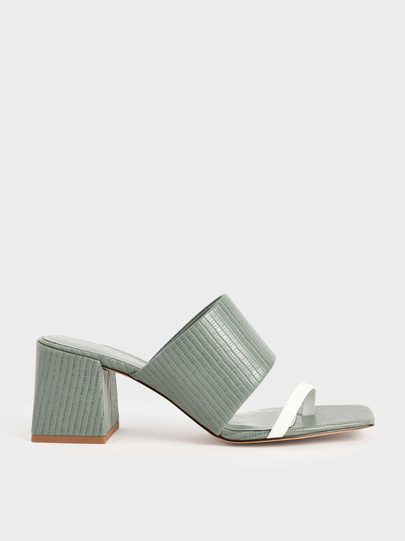 CD 25 Mid Heel Mules Cotton Fabric 241433