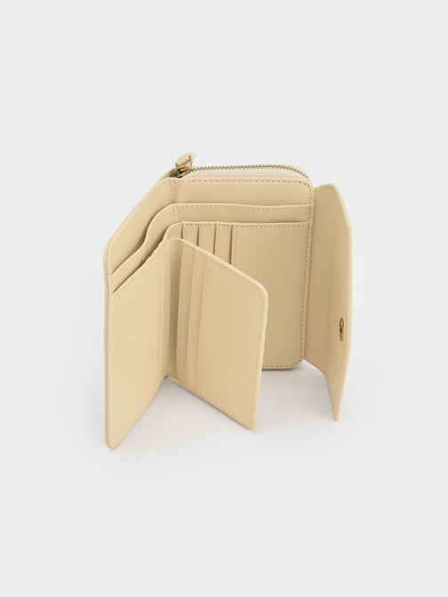 Stitch Trim Envelope Wallet, Beige, hi-res