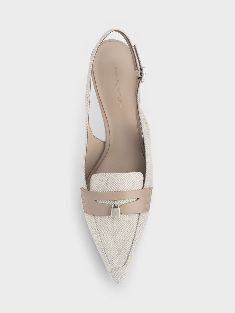 Escarpins slingback Griselda bicolores, Gris Clair, hi-res