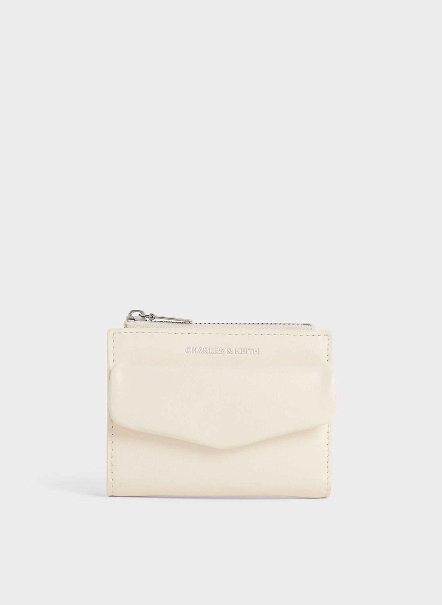 Rachel Front-Pocket Top-Zip Wallet, Cream, hi-res
