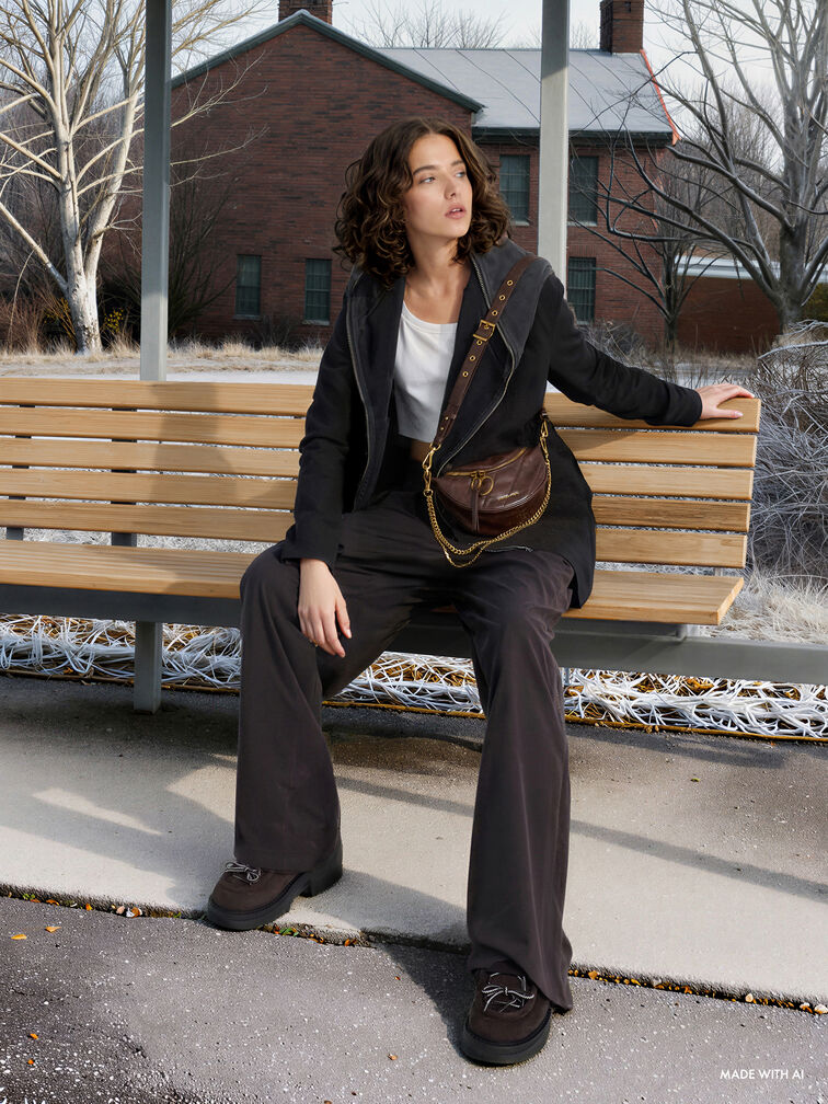 Mala a Tiracolo Philomena Meia-Lua, Café Velho, hi-res