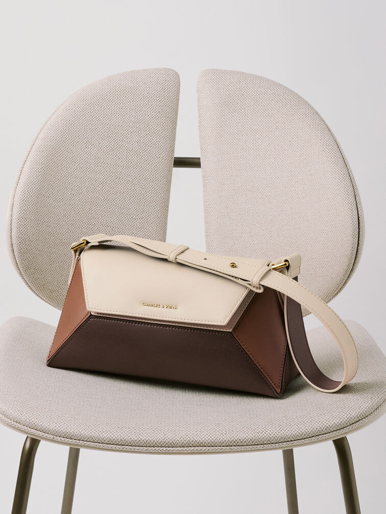 Nasrin 拼接腋下包, Multi Brown, hi-res