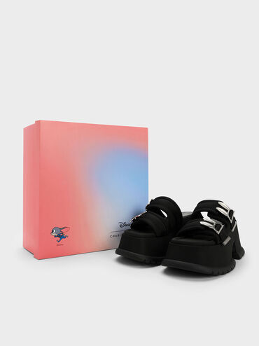 Judy Hopps Metallic Accent Wedge Mules, Black, hi-res