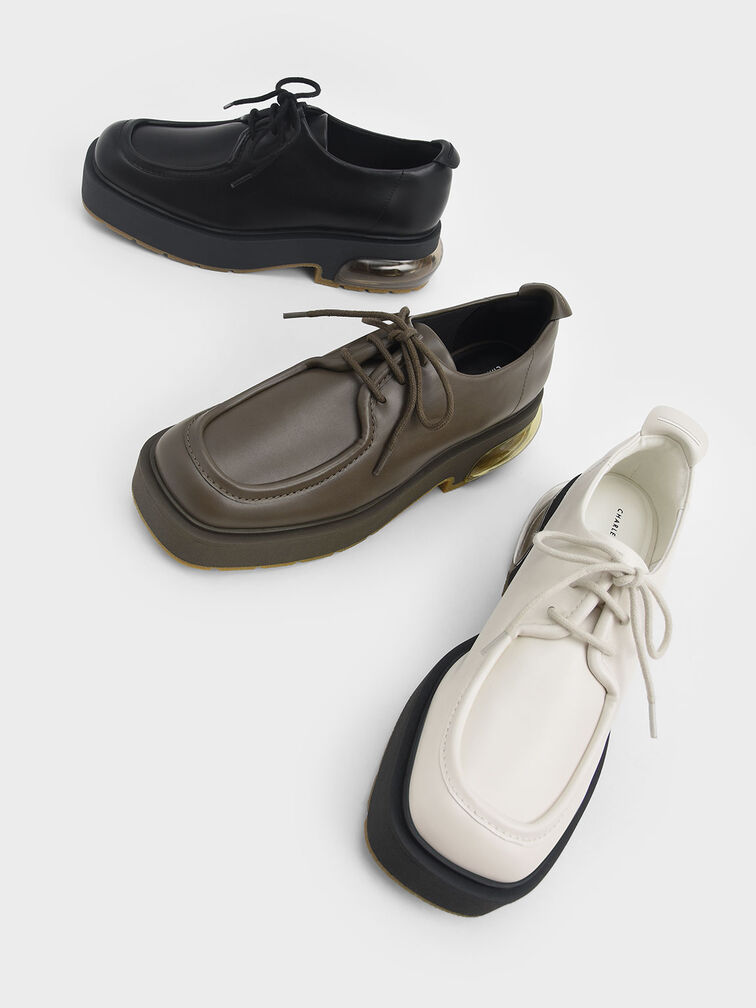 Collette Sculptural Heel Platform Brogues, Chalk, hi-res