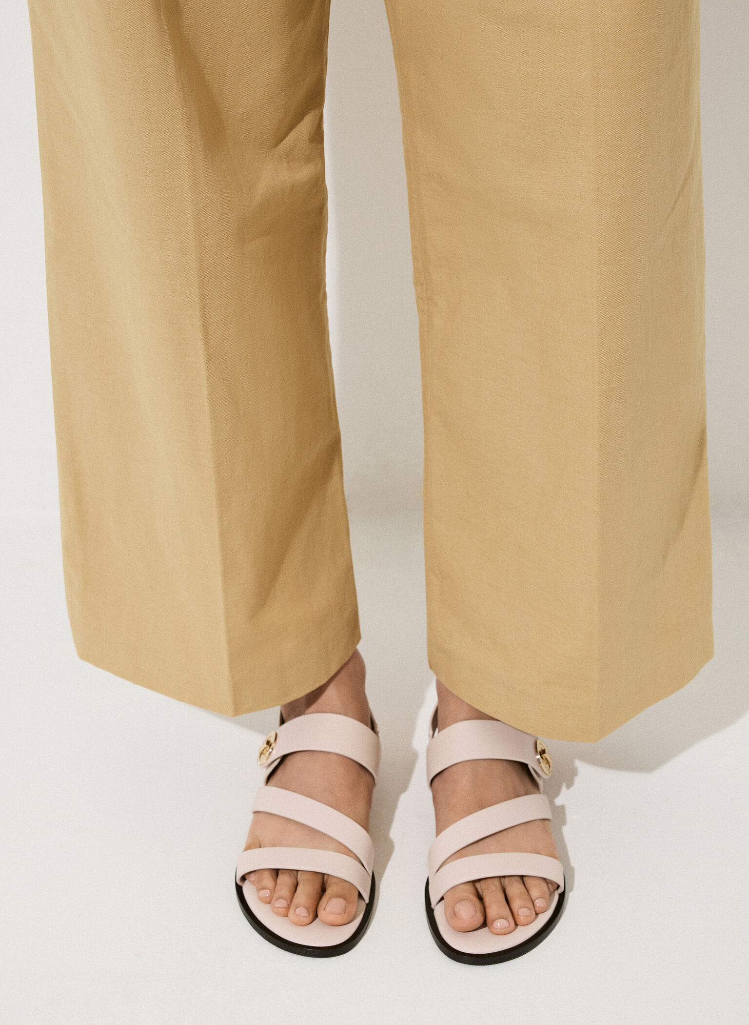 Yara Turn Lock Strappy Sandals, Cream, hi-res