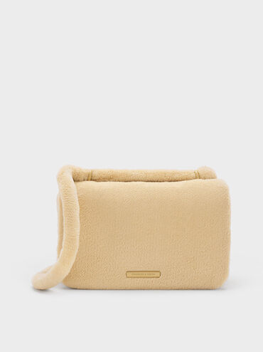 Loey Textured Crossbody Bag, Beige, hi-res