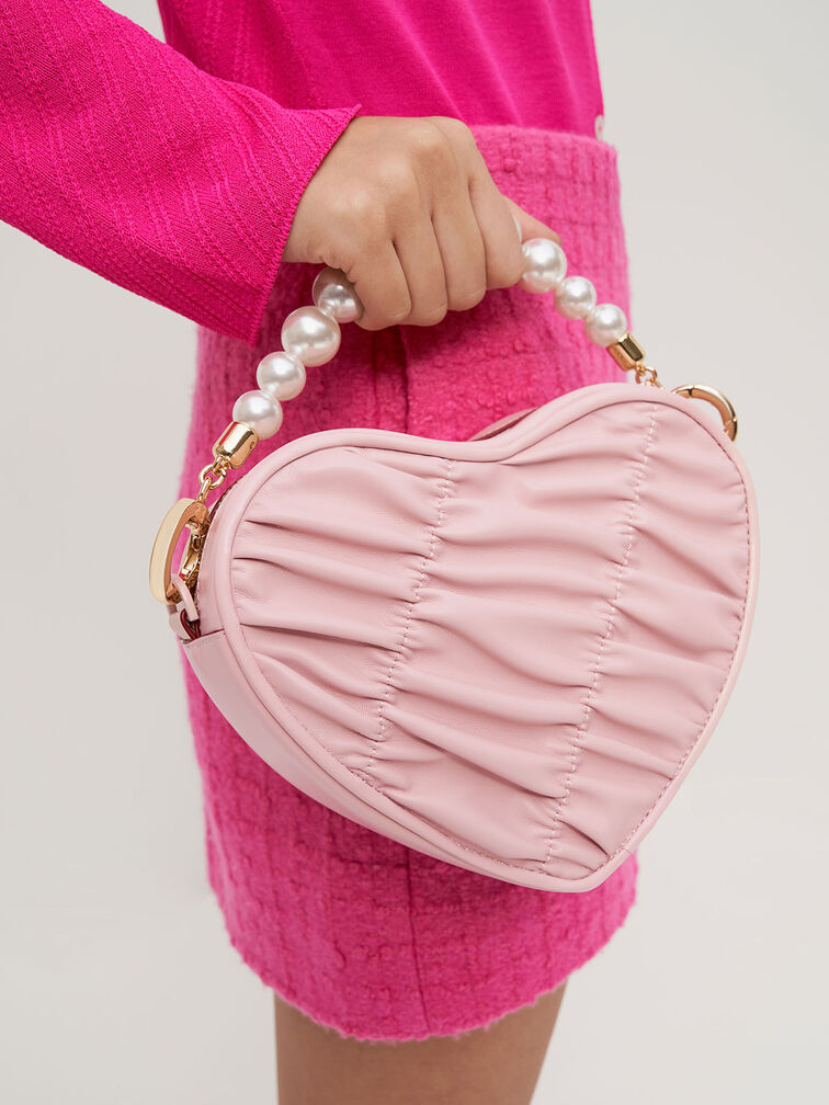 Pink Pentagram Heart Shaped Handbag