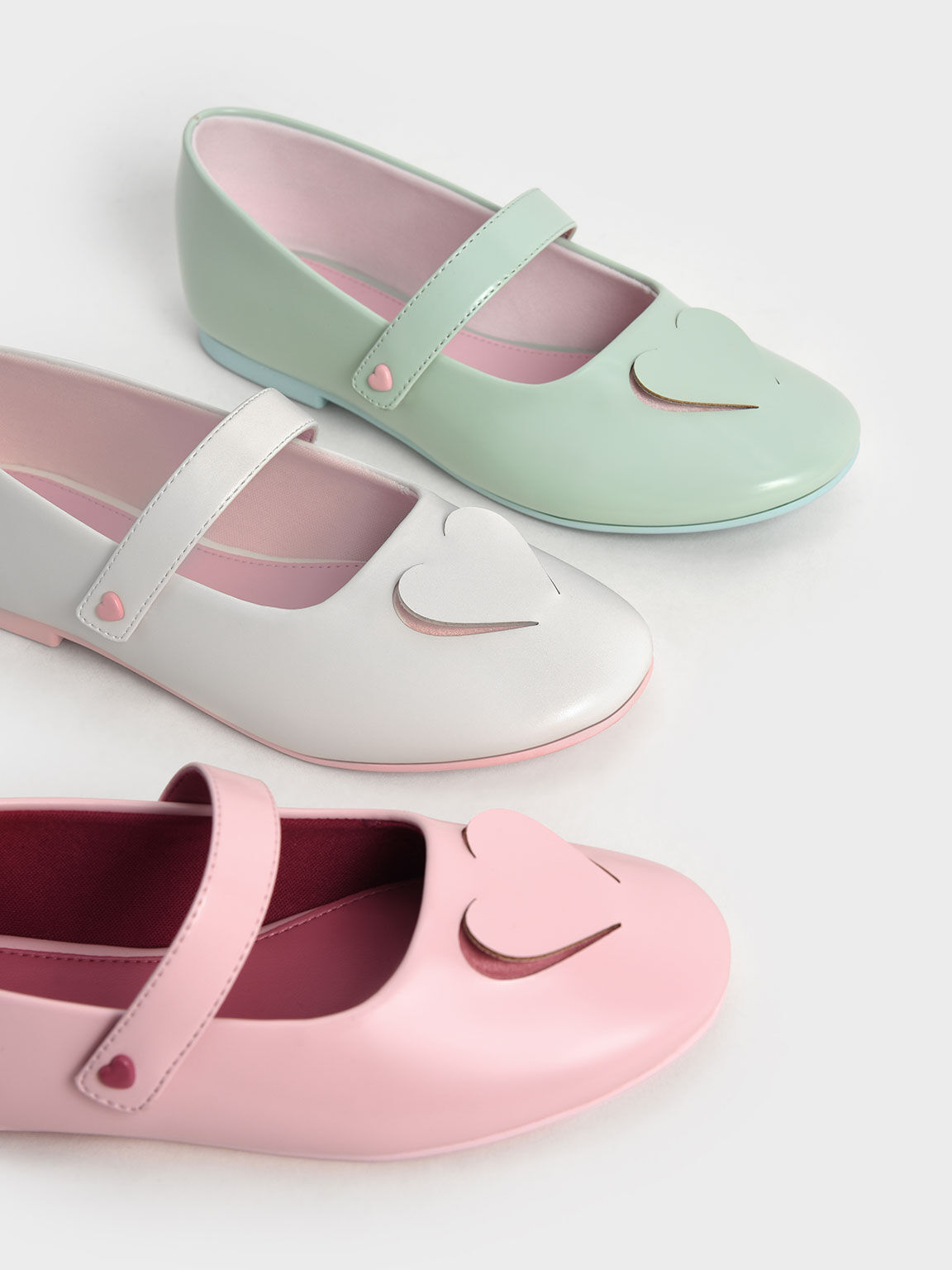 Girls' Heart Cut-Out Mary Janes, Pink, hi-res