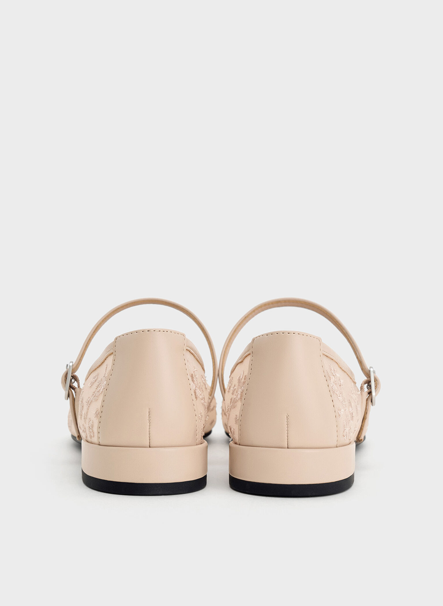 Gertrude Mesh Embroidered Floral Mary Janes, Nude, hi-res