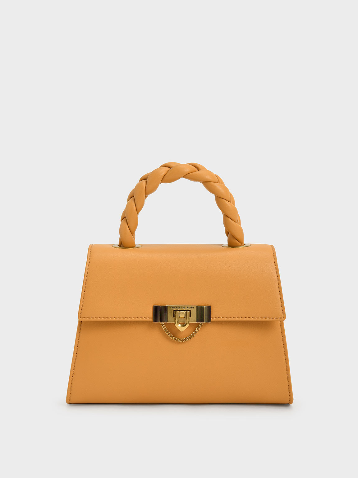 Tallulah Braided Handle Trapeze Bag, Naranja, hi-res