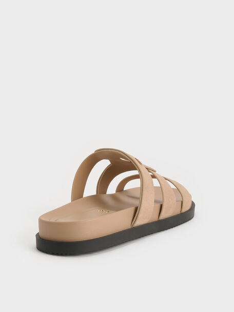 Petina Suede Flatform Sandals, Beige, hi-res