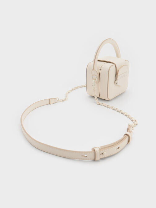 Mini Vertigo Boxy Top Handle Bag, Cream, hi-res