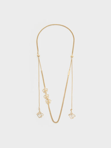 Fernley Flower Layered Necklace, Gold, hi-res
