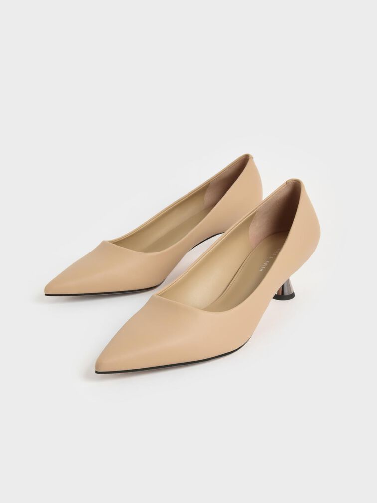 Spool Heel Pumps, Beige, hi-res