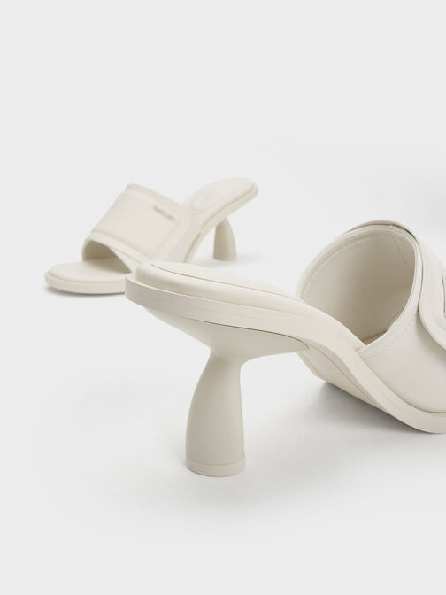 Puffy Sculptural Heel Mules, Chalk, hi-res