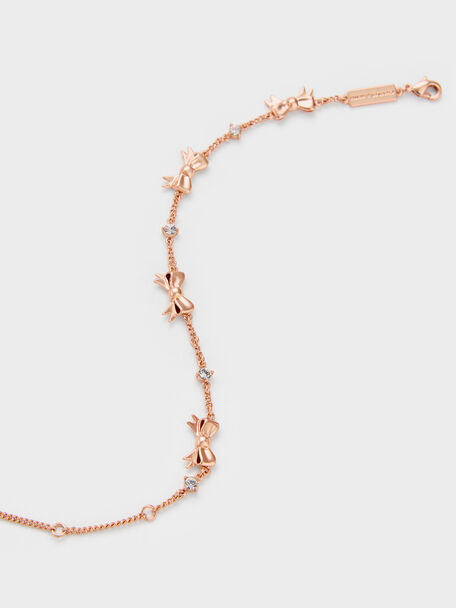 Paige Bow Crystal Bracelet, Rose Gold, hi-res