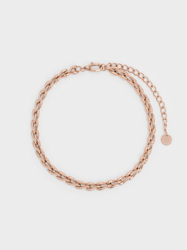 Gargantilla de eslabones de cadena Kris, Oro rosa, hi-res