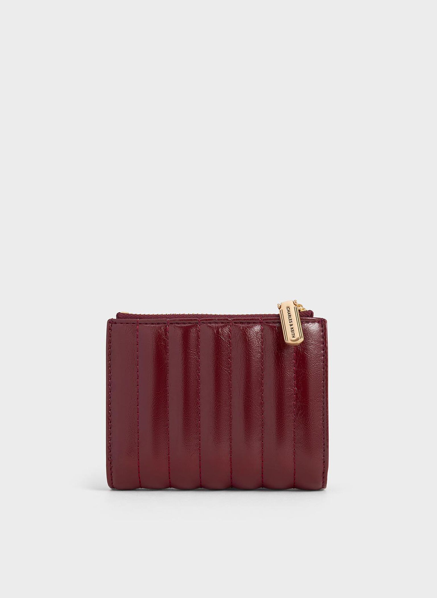 Cartera Donna de efecto arrugado con cremallera y paneles, Burgundy, hi-res