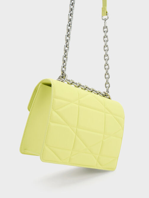 Blanche Chevron Chain Handle Bag, Butter, hi-res