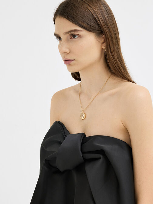 Malorie Crystal Heart Necklace, Gold, hi-res