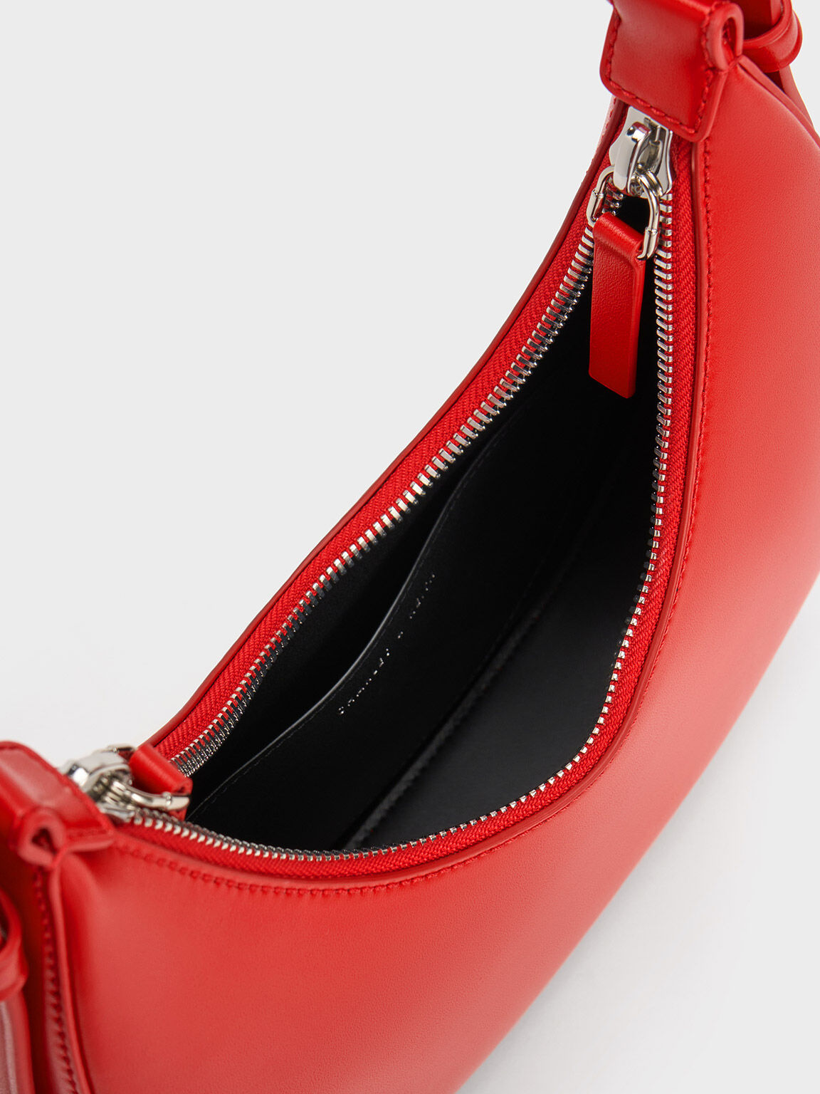 Cockade Crescent Hobo Bag, Red, hi-res