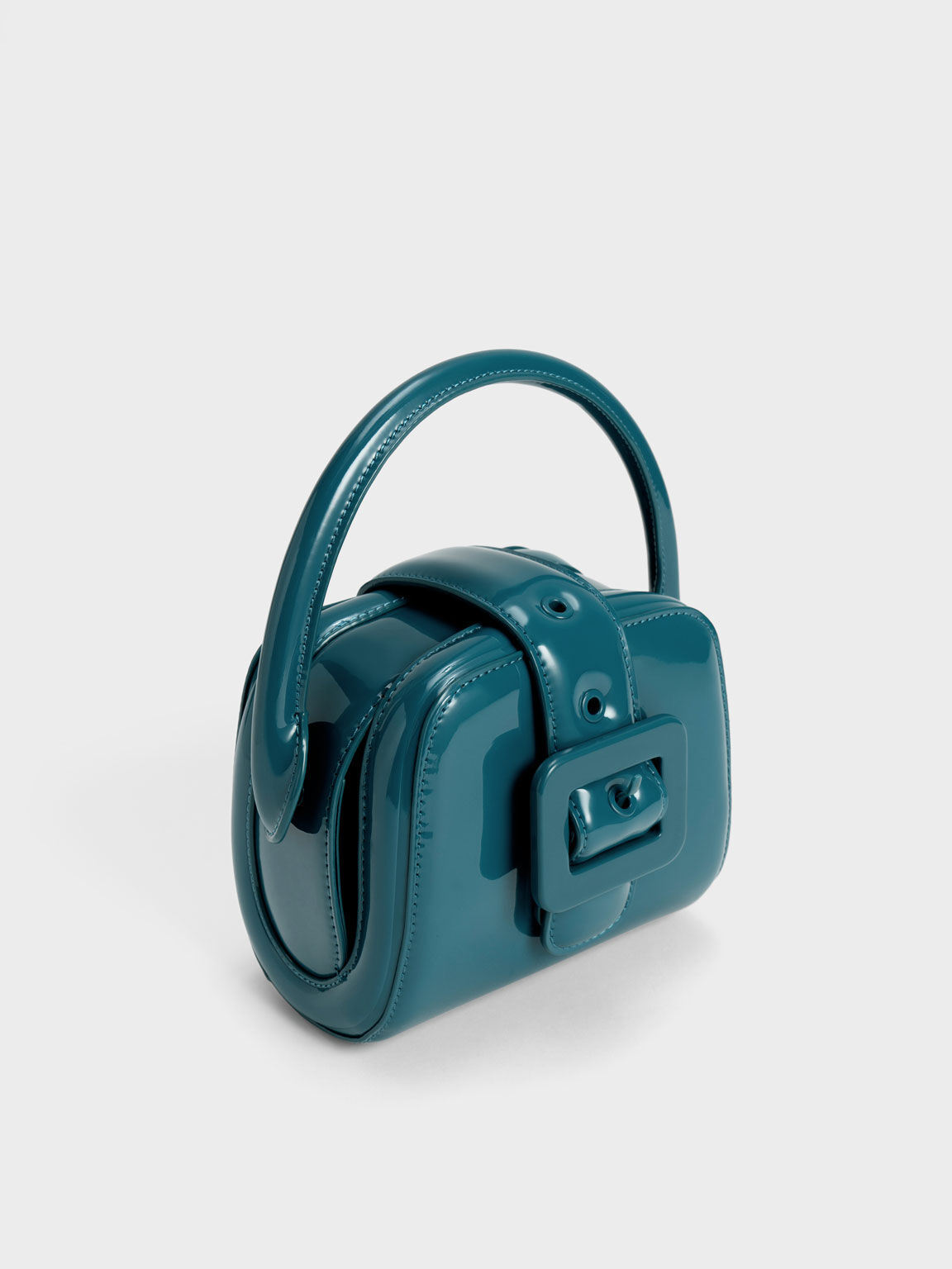 Bolso con cinturón Lula de charol, Turquoise, hi-res