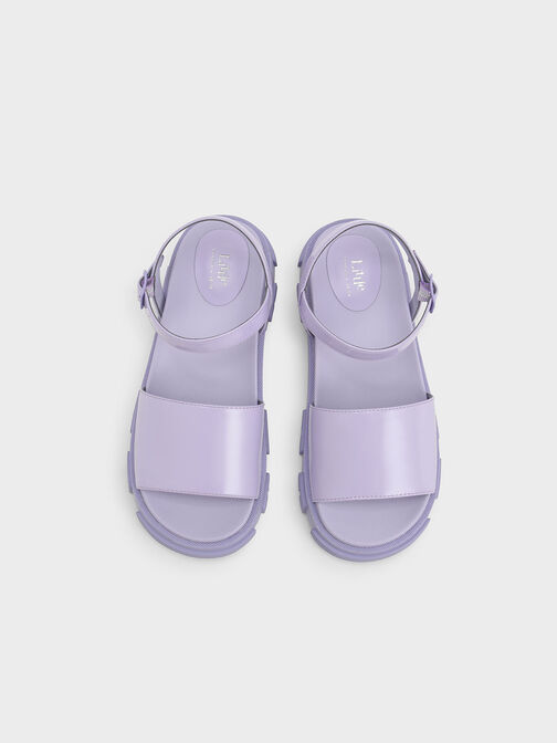 兒童寬帶厚底涼鞋, 紫丁香色, hi-res