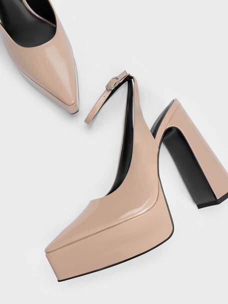 Guinevere Patent Platform Pumps, Nude, hi-res