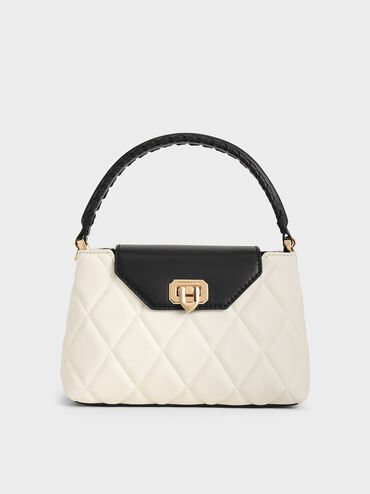 Multicoloured Arwen Quilted Braided-Strap Top Handle Bag - CHARLES 