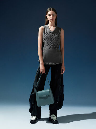 Adelie Envelope Shoulder Bag, Slate Blue, hi-res