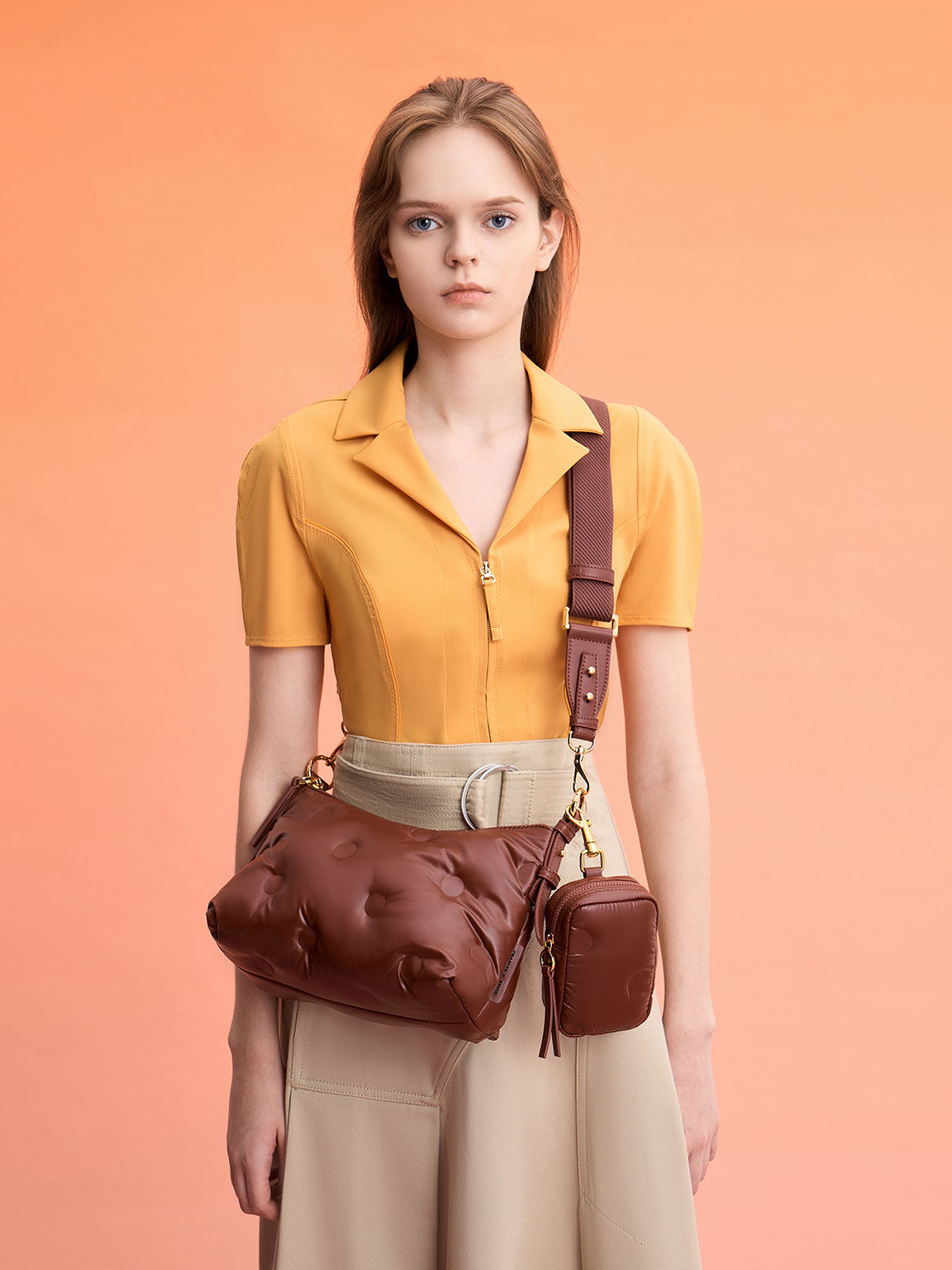 Sianna Nylon Crossbody Bag, Chocolate, hi-res