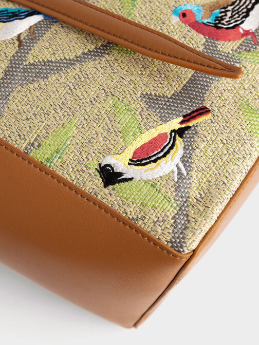 Flora Jacquard Double Handle Tote Bag, Multi, hi-res