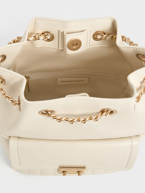 Mochila Donna de efecto arrugado, Crema, hi-res