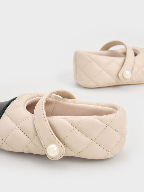 情人節兒童系列：嬰兒拼接瑪莉珍鞋, 奶油色, hi-res