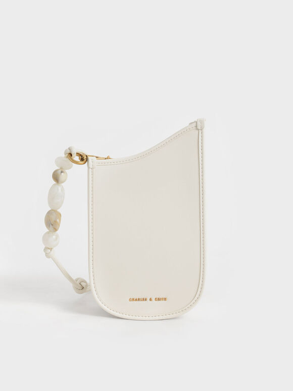 Aviary Bead-Embellished Strap Phone Pouch, Cream, hi-res