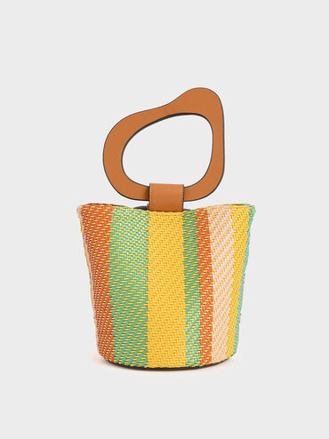 Sculptural Handle Bucket Bag, Multi, hi-res