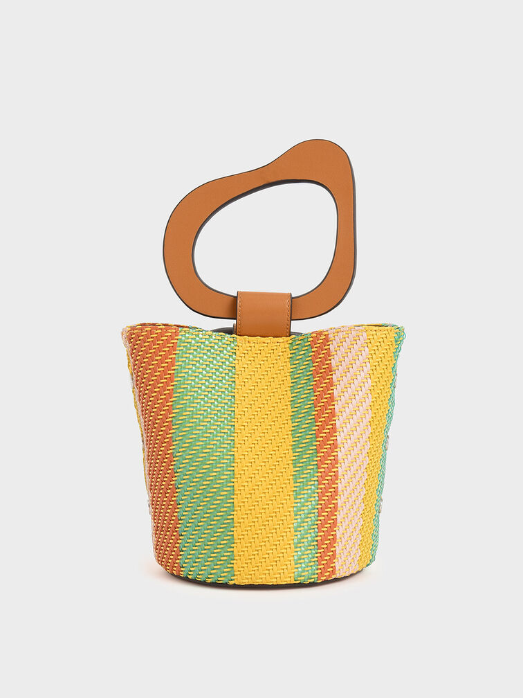 Sculptural Handle Bucket Bag, Multi, hi-res