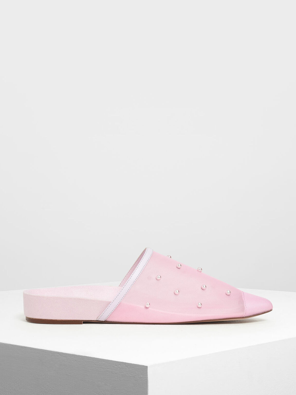 Pearl Embellished Mules, Lilac, hi-res