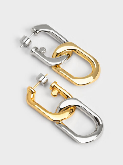 Gabine Two-Tone Chain-Link Drop Earrings, Multi, hi-res
