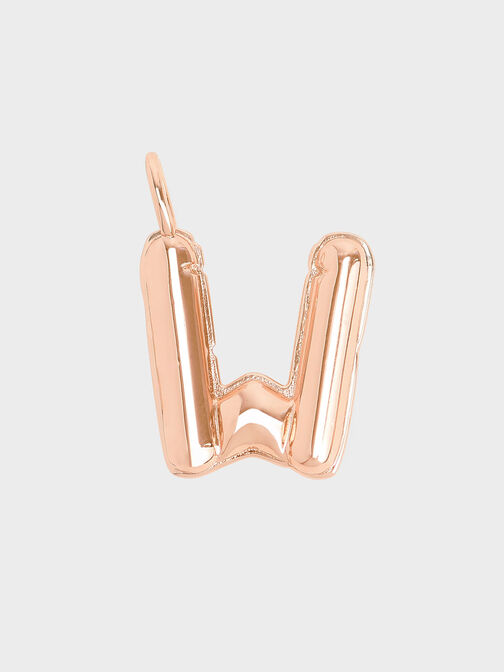Alphabet 'W' Charm, Rose Gold, hi-res
