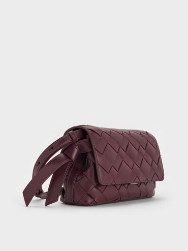 Bolsa transversal Ivette Woven, Wineberry Red, hi-res