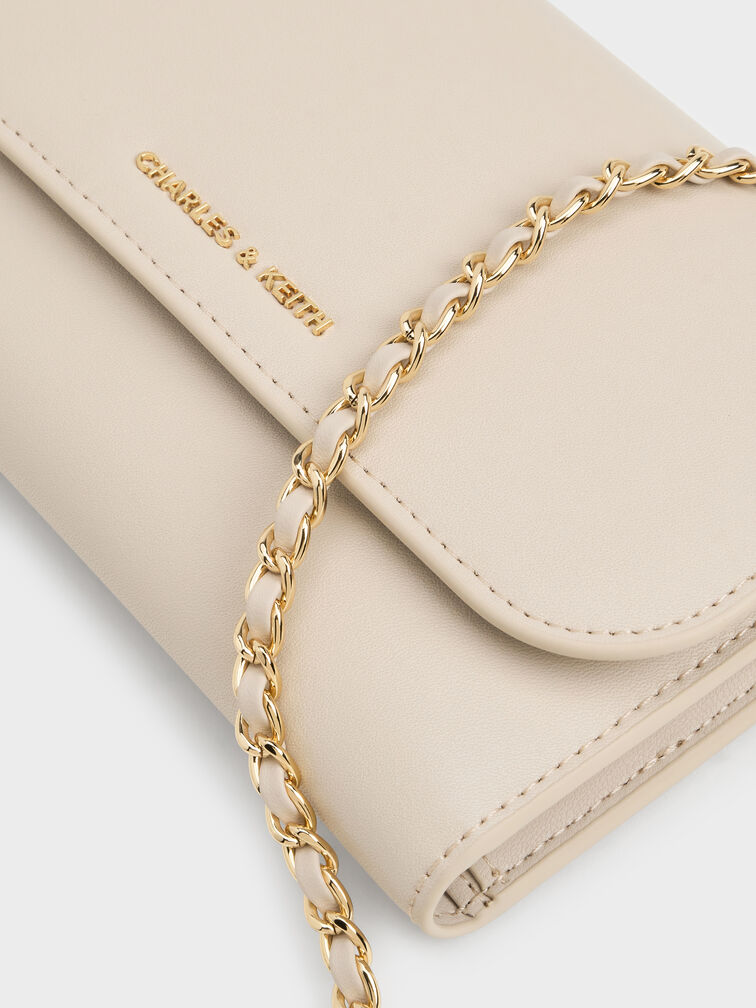 Octavia Front Flap Long Wallet, Ivory, hi-res